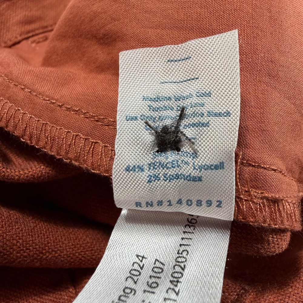 Marine Layer Women Rust Orange Wide Leg Tencel Blend Pleated Trousers Sz 10 NEW - Picture 4 of 11